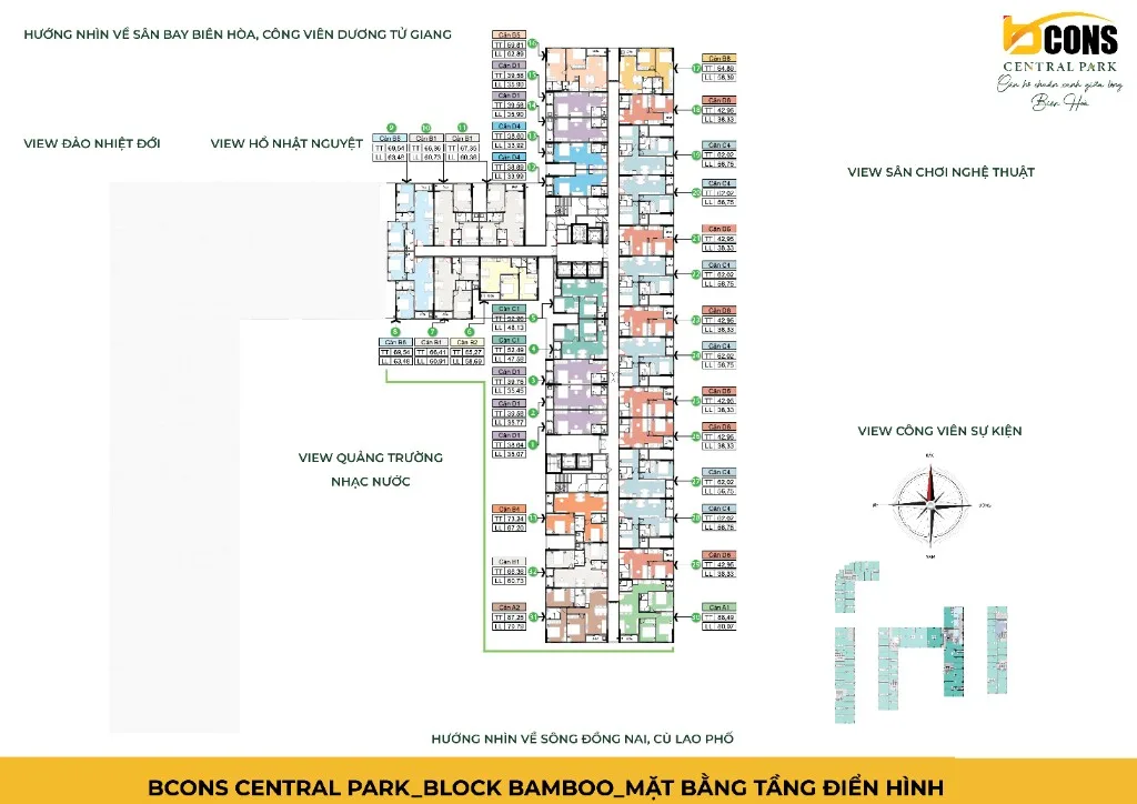 Mặt bằng Bcons Central Park – Bamboo