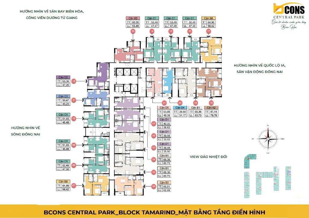 Mặt bằng Bcons Central Park – Tamarind