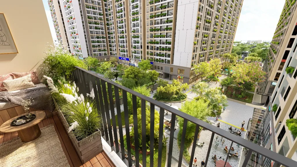 Góc ban công tại Bcons Central Park, Tam Hiệp