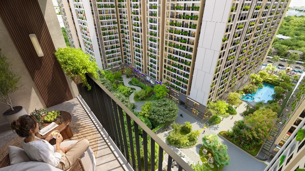 Ban công căn hộ tại Bcons Central Park, Tam Hiệp