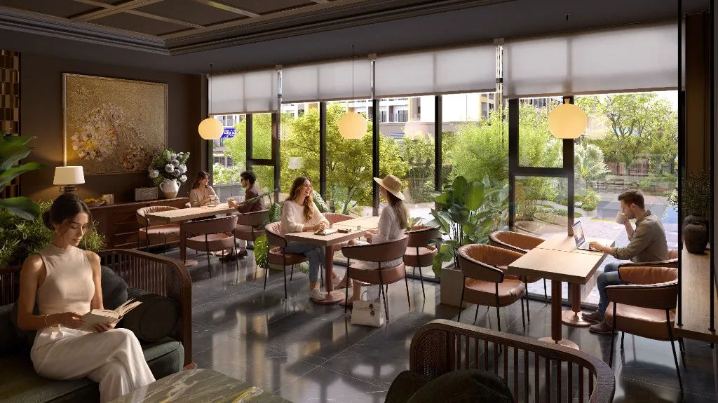 Không gian cafe tại Bcons Central Park, Tam Hiệp