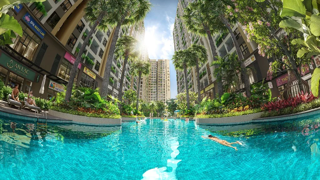 Hồ bơi nội khu tại Bcons Central Park, Tam Hiệp
