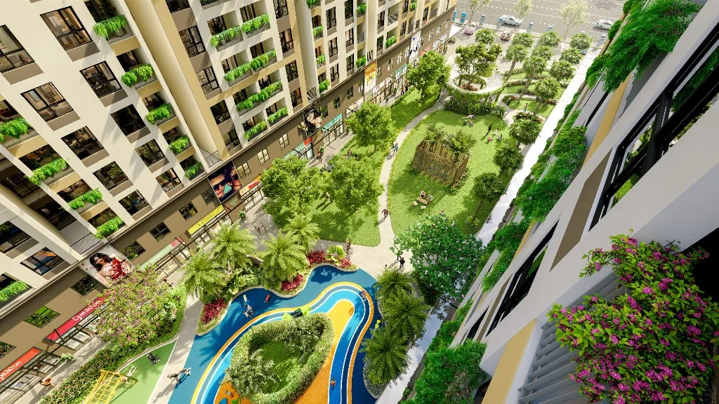 Vườn và sân chơi tại Bcons Central Park, Tam Hiệp