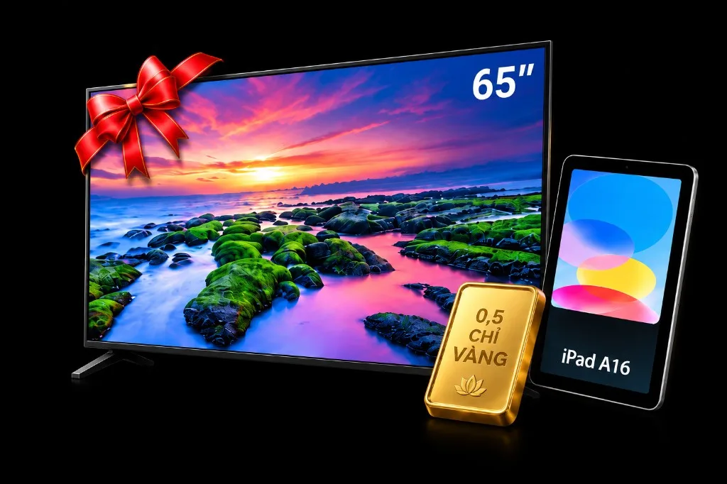 Quà tặng Tivi 65 inch hoặc iPad A16 kèm 0,5 chỉ vàng khi thanh toán Bcons Central Park
