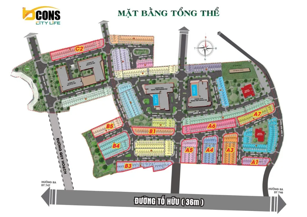 Mặt bằng Bcons City Life – Giai đoạn 1